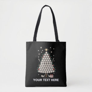 Personalized Golf Christmas Tree Equipment Family Tote Bag