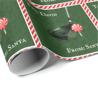 personalized golf Christmas Wrapping Paper