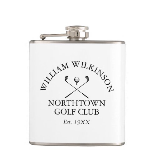 Personalized Golf Club And Member Name Flask