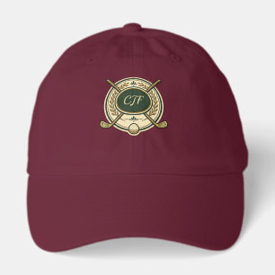 Personalized Golf Club Crest Hat Custom Initials