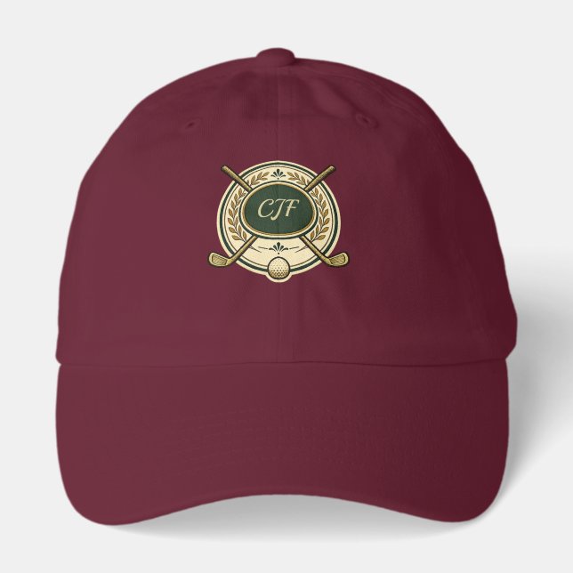 Personalized Golf Club Crest Hat | Custom Initials (Front)