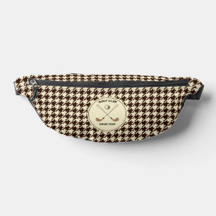 Personalized Golf Club Golfer Brown Houndstooth Fanny Pack