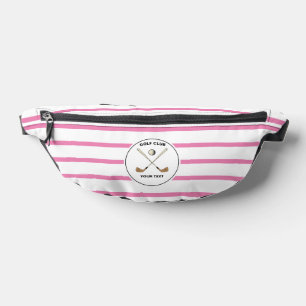Personalized Golf Club Golfer Pink Striped  Fanny Pack