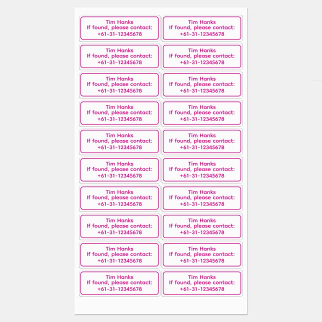 Personalized Golf Club ID Name Labels (Sheet)