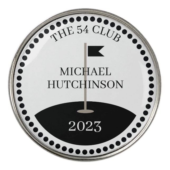 Personalized Golf Club Member Name Golf Ball Marker (Front)