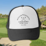 Personalized Golf Club Member Name Trucker Hat<br><div class="desc">Featuring a classic crossed golf clubs and golf ball design,  these golf hats are ideal for all golf clubs. Personalize with your golf club and member name and the year the golf club was established. Designed by Thisisnotme©</div>