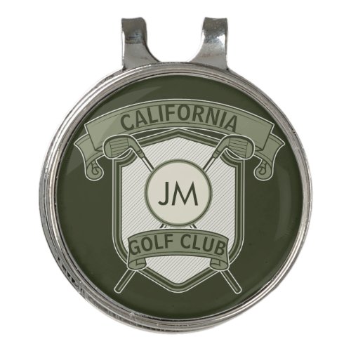 Personalized golf club monogram design  golf hat clip