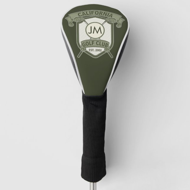 Personalized golf club monogram design  head cover (Front)