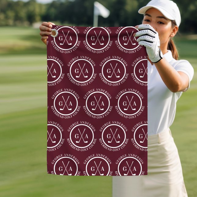 Personalized Golf Club Monogram Gift Golf Towel (Creator Uploaded)