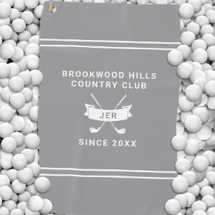 Personalized Golf Club Monogrammed Name Gray Towel