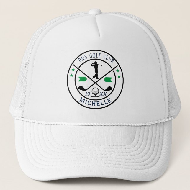 Personalized Golf Club Name Classic Trucker Hat (Front)