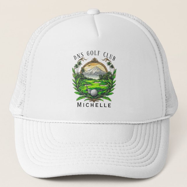 Personalized Golf Club Name Classic Trucker Hat (Front)