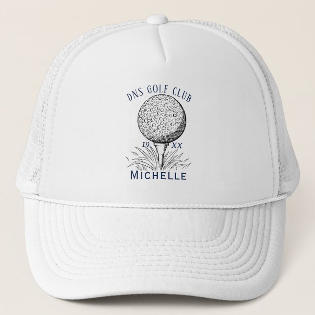 Personalized Golf Club Name Classic Trucker Hat (Front)