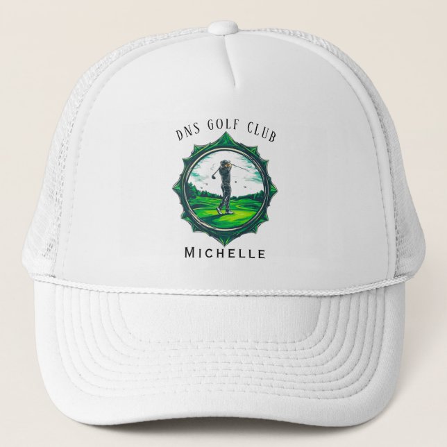 Personalized Golf Club Name Classic Trucker Hat (Front)