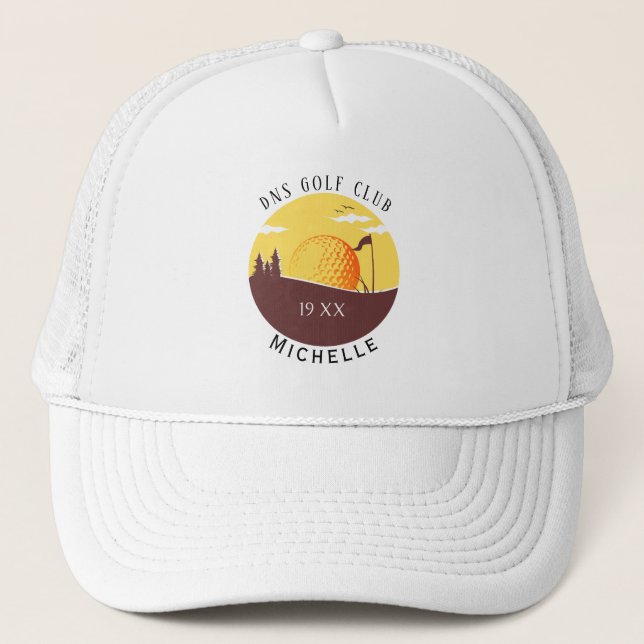 Personalized Golf Club Name Classic Trucker Hat (Front)