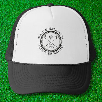 Personalized Golf Club Name Classic Trucker Hat by artofbusiness at Zazzle
