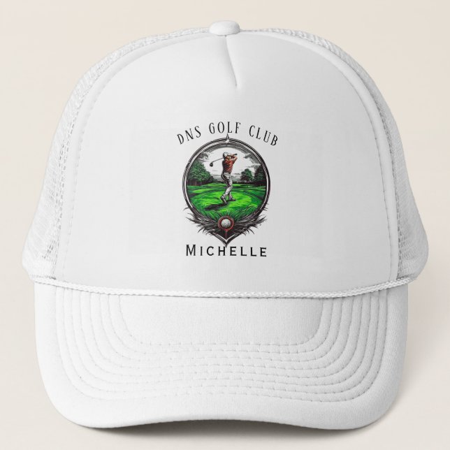 Personalized Golf Club Name Classic Trucker Hat (Front)