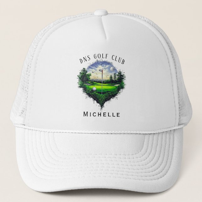 Personalized Golf Club Name Classic Trucker Hat (Front)