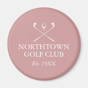 Personalized Golf Club Name Dusty Rose Pink Magnet