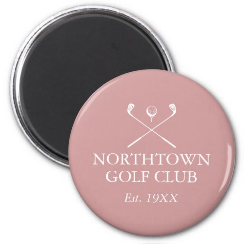Personalized Golf Club Name Dusty Rose Pink Magnet