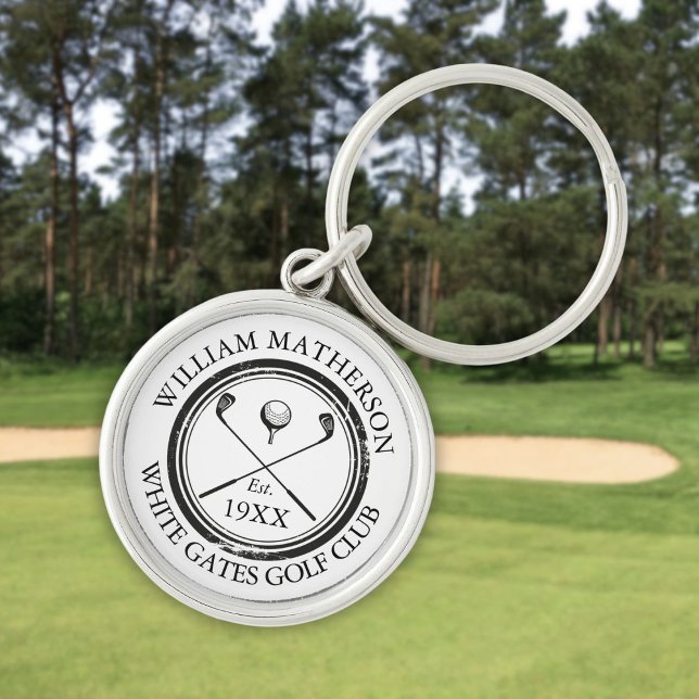 Personalized Golf Club Name Established Date Keychain (Personalized Golf Club Name Established Date Keychain)
