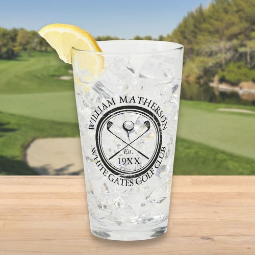 Personalized Golf Club Name Golf Glass