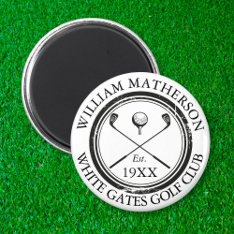 Personalized Golf Club Name Golf Retro Stamp Magnet at Zazzle