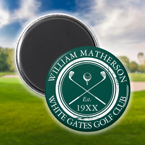 Personalized Golf Club Name Green Magnet
