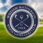 Personalized Golf Club Name Navy Blue Golf Ball Marker at Zazzle