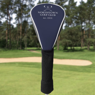 Personalized Golf Club Name Navy Blue Head Cover