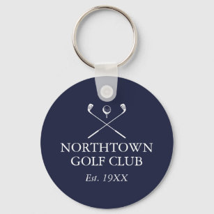 Personalized Golf Club Name Navy Blue Keychain