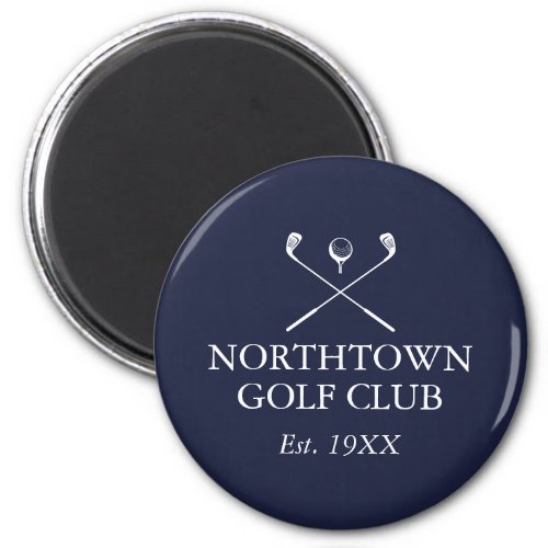 Personalized Golf Club Name Navy Blue Magnet