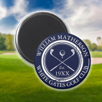 Personalized Golf Club Name Navy Blue Magnet