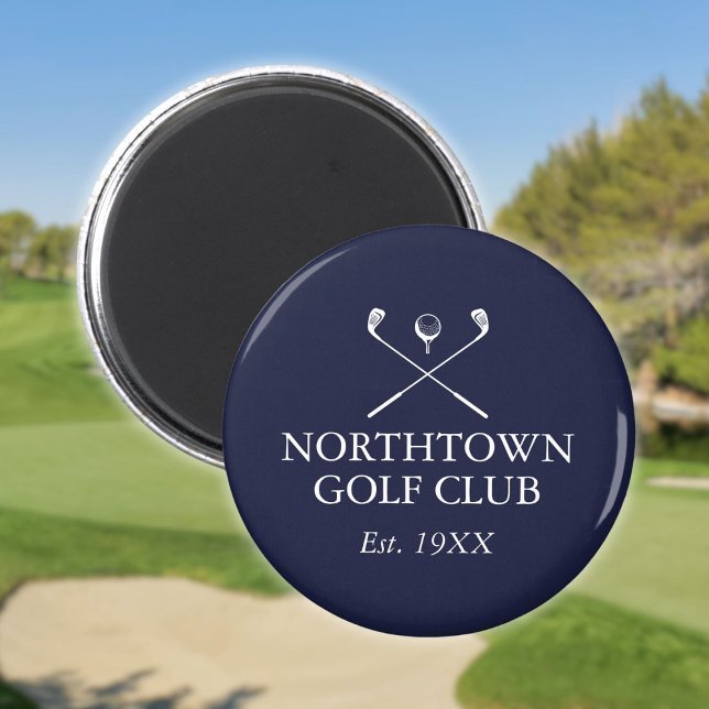 Personalized Golf Club Name Navy Blue Magnet (Personalized Golf Club Name Navy Blue Magnet)