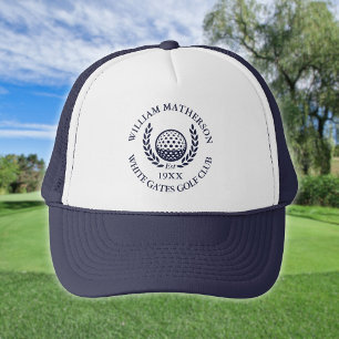 Personalized Golf Club Name Navy Blue Trucker Hat
