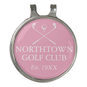 Personalized Golf Club Name Pink Golf Hat Clip