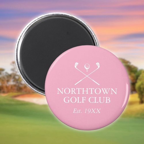 Personalized Golf Club Name Pink Magnet