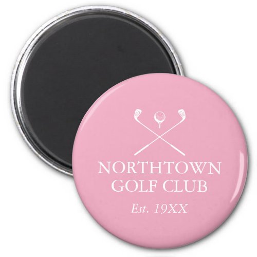 Personalized Golf Club Name Pink Magnet