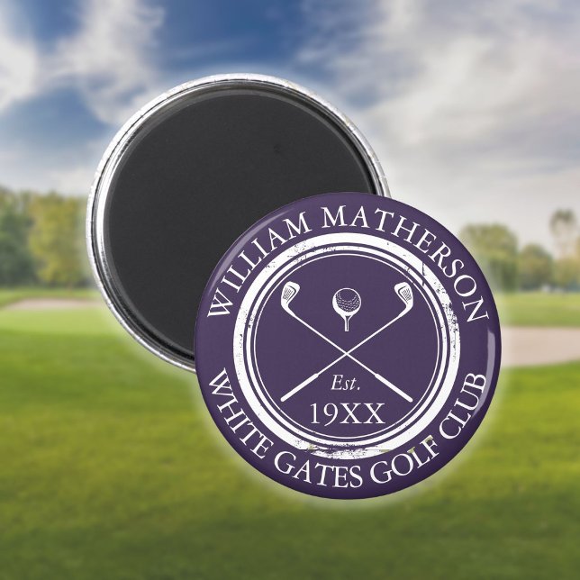 Personalized Golf Club Name Purple Magnet (Personalized Golf Club Name Purple Magnet)