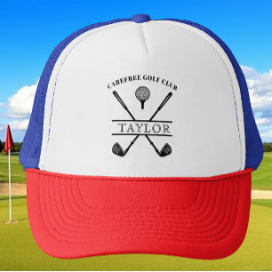Personalized Golf Club Name Red White Blue Trucker Hat