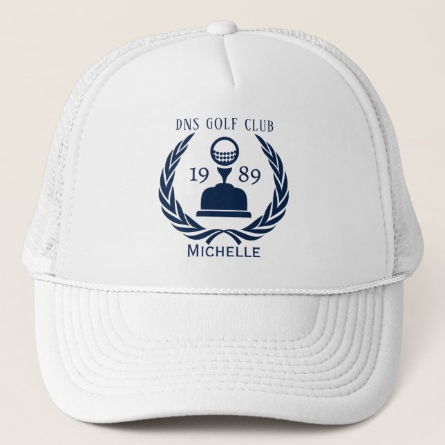 Personalized Golf Club Name Trucker Hat (Front)
