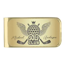 Personalized Golf Clubs  Gold Finish Money Clip