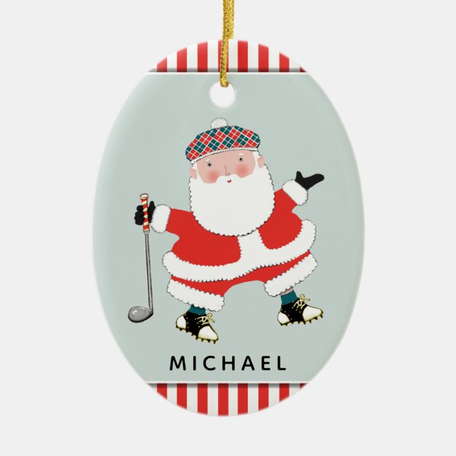 Personalized golf collectible ceramic ornament (Front)