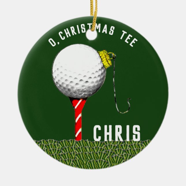 Personalized Golf Collectible Ceramic Ornament (Front)