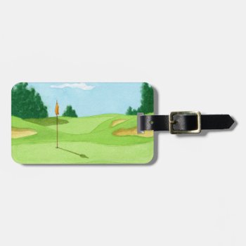 Personalized Golf Course Geen Luggage Tag by judgeart at Zazzle
