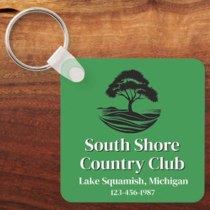 Personalized Golf Course Keychain w Contact Info