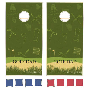 Personalized Golf Dad Cornhole Boards Gift for Fat Set