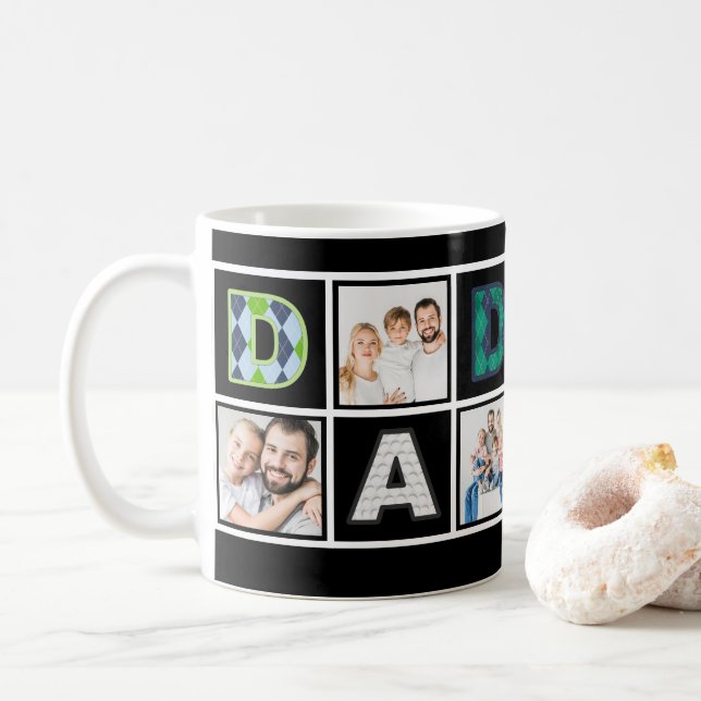 Personalized Golf Dad Photo College  Coffee Mug (With Donut)