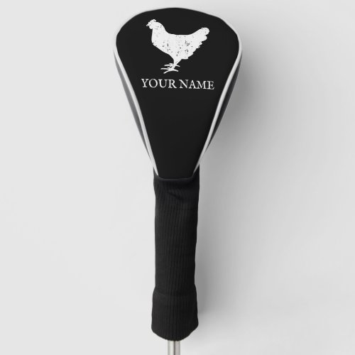 Personalized golf driver cover with chicken logo
