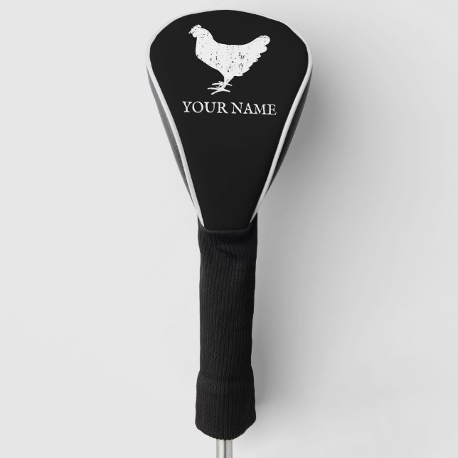 Personalized golf driver cover with chicken logo (Front)